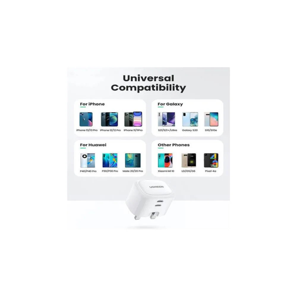 UGREEN USB C Charger Plug 40W Foldable 2-Port 20W-CD-243 UGREEN USB C Charger Plug 40W Foldable 2-Port 20W-CD-243